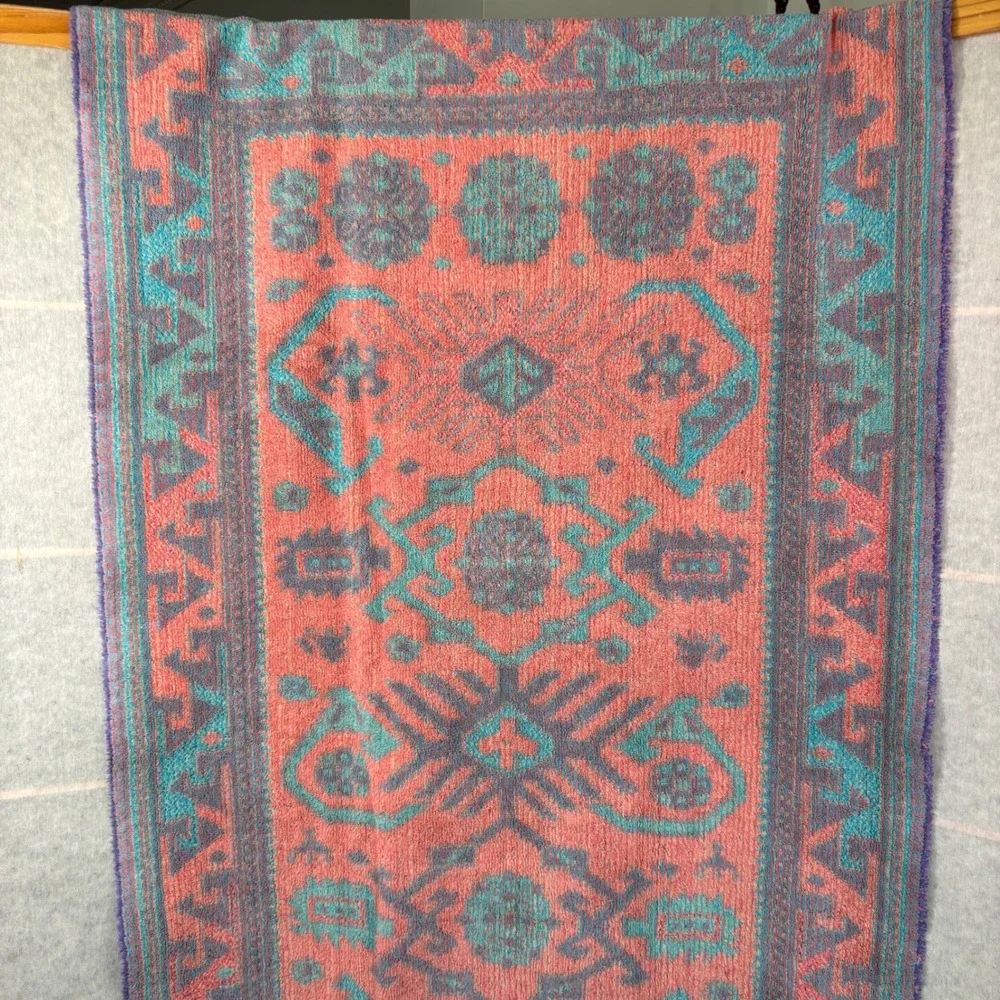 Ralph Lauren Cotton Towel Southwestern Aztec‎ Tribal Purple Teal Pink 48x27 VTG